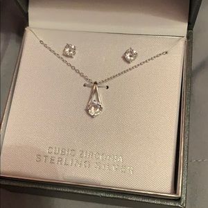 Primrose sterling silver necklace/earring set